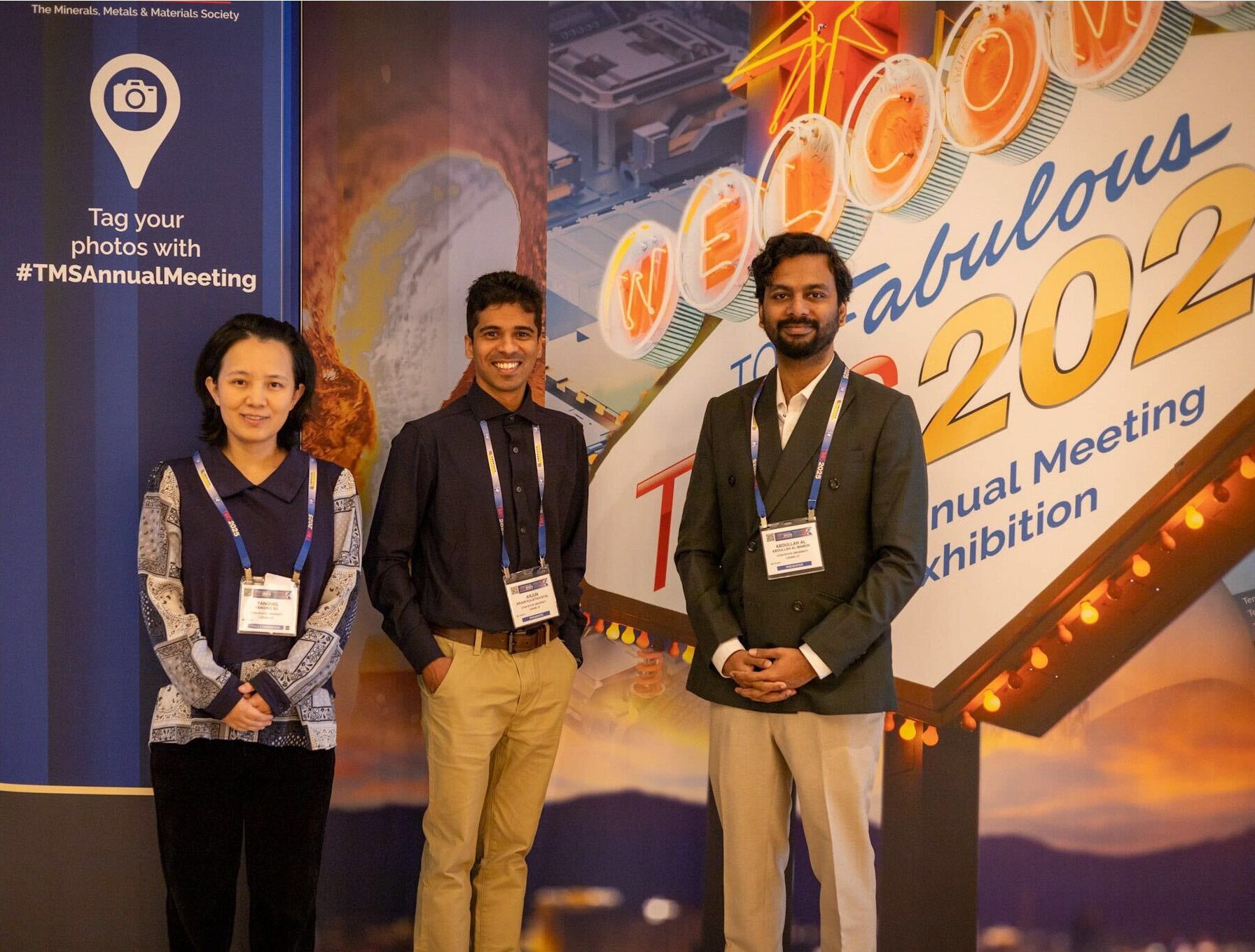 With Ph.D. students at TMS Annual Conference 2025